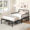 Twin Size Extendable Metal Daybed with Guardrails and Armrests